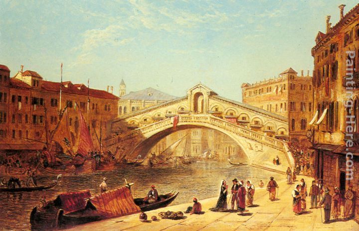 James Holland A View of the Rialto Bridge, Venice